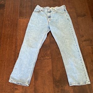 Vintage Levi's 505 orange tan mens oversized jeans 31